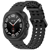 Silikonski pas Techsuit W062 za Samsung Galaxy Watch Ultra 47mm/Galaxy Watch Ultra 2 - črn