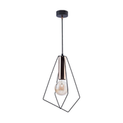 Jupiter 1664 - Luster na sajli KAIR 1xE27/60W/230V crna/bakar