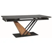 Casa Padrino designer dining table black/brown 180-240 x 90 x H. 75 cm - Extendable dining room table with ceramic table top in marble look - Dining room furniture - Designer furniture