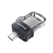 MICRO USB  and amp; USB disk SANDISK 32GB ULTRA DUAL, 3.0, srebrno-črn, drsni priključek (SDDD3-032G-G46)