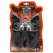 Pištola/revolver s tulcem 2 kosa kavbojski set z dodatki