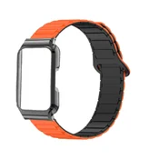 INF Zamenljiva magnetna silikonska zapestnica za Huawei Band 11 Black Orange, (5000286194)