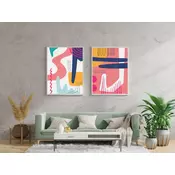 Wallity Dekorativne uramljene slike, 50x70cm, 2 komada, Šarene