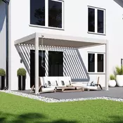 Bioklimatska pergola Antares — Stenska/3 x 4/Ivory krem/Ročni