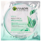 Garnier Skin Naturals Moisture+Freshness super vlažilna čistilna tekstilna maska za normalno do mešano kožo  32 g
