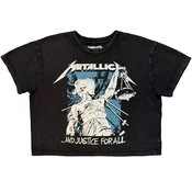 Metallica Justice Squares Charcoal Grey M Ženske Majica