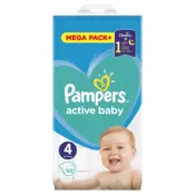 Pampers pelene Active baby veličina 4 (9-14 kg) mega box 132 kom