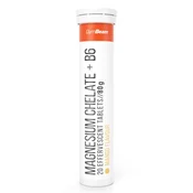 GymBeam Magnezij kelat + B6 šumeče tablete, 20 kos (svieže mango)