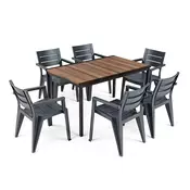 Set vrtnega pohištva Amari 6+1 oreh-grafit