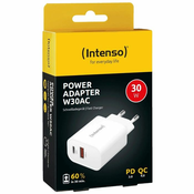 (Intenso) Punjac kucni, brzi, 1 x USB-A, 1 x UCB-C, 3A, 30W - Power Adapter W30AC