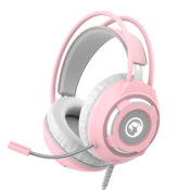 Marvo HG8936 LED USB rožnate stereo igralne slušalke z belo svetlobo