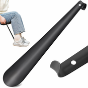 Dolga inox žlica za obuvanje čevljev 58cm črna