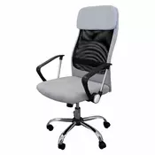 eoshop Pisarnski stol BOSS siv, mrežasto naslonjalo, kromirano podnožje, nastavljiva višina