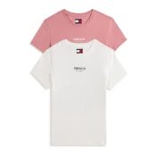 Tommy Jeans Majica ESSENTIAL mornarska/roza/bela