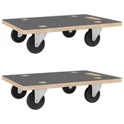 Vidaxl Transportni voziček 2 kosa pravokotni 50x35x11,5 cm 250 kg