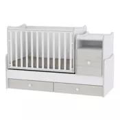 Krevetac za bebe 3u1 Trend Plus White Light - Deciji krevetac sa ormaricem i kolevkom