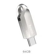 Hoco Pendrive 64 GB USB 3.0 (USB A + USB C) Hoco UD8 nikl