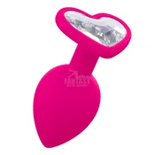 Silikonski Butt Plug Kristal - Pink, 6cm x 2.7cm