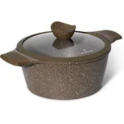Just Perfecto Granitni lonec z nelepljivim premazom in steklenim pokrovom, 24 cm