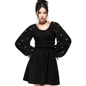 Ženska mini obleka z dolgimi rokavi KILLSTAR - NOCTURNE EYE - črna - KSRA015085