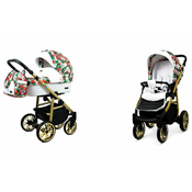 Babylux Color Lux Small Roses | 2v1 Kombinirani Voziček kompleti | Otroški voziček + Carrycot