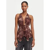 Juicy Couture Bluza JCWCT226340 Rjava Slim Fit