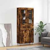 vidaXL vidaXL Visoka komoda dimljen hrast 69,5x34x180 cm inženirski les, (20955492)
