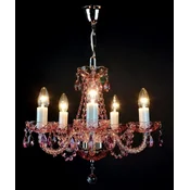 Casa Padrino luxury baroque chandelier pink/silver A� 45 x H. 38 cm - Magnificent baroque style chandelier with Bohemian crystal glass - Noble & Magnificent