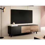 TV stol Luelia 116 (Crna + Hrast Wotan) Hrast Wotan, Crna, 150x47x40cm