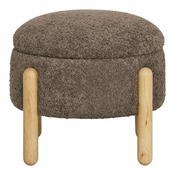 Rjav tabure iz tkanine bouclé Medas – House Nordic