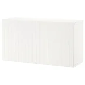 BESTA Spojene police i vrata, bela/Sutterviken bela, 120x42x64 cm