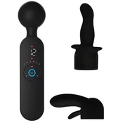 Ogrevalna masažna glava Couple Play s nastavki (21,5 cm)