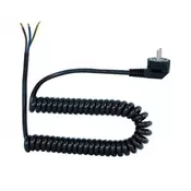 shumee Spiralni priključni kabel - kotni vtič 3x1,00 05VVH8-F črne barve - 3 m