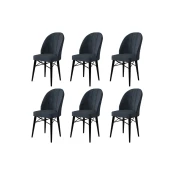 Hanah Home Set stolica Ritim, 44x96x42 cm, 6 komada, Antracit-crne