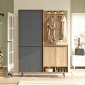 Hanah Home Komplet predsoblja OS1-SA, 147.4x35.5x195.6 cm, Antracit
