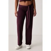 Juicy Couture flare hlače ženske z viskozo EMERSON BELTED STRAIGHT