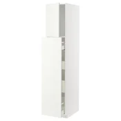METOD / MAXIMERA Vis.elem. s izvlac.funkc. 1vr/4fiok, bela/Vallstena bela, 40x60x200 cm
