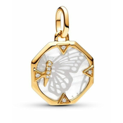 Pandora Očarljiv pozlačen obesek Butterfly Shine 763366C01
