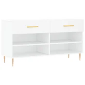 Vidaxl Klop za čevlje bela 102x35x55 cm inženirski les