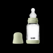 BIBS - Otroška steklena steklenička 120 ml, silikon - Sage (počasni pretok)