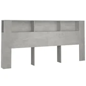Vidaxl Vzglavna omarica betonsko siva 220x18,5x104,5 cm