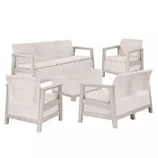 Scandi Big linea duo set vrtnega pohištva z mizo iz jute za shranjevanje pebble grey-beige