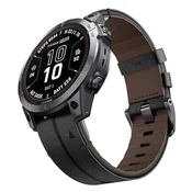 INF Združljiv 26 mm usnjen pašček za uro Garmin Fenix 8 51mm/7X/6X/5X - Hitra sprostitev Black, (5000090568)