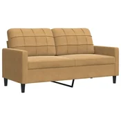 Vidaxl Kavč dvosed rjav 140 cm žamet