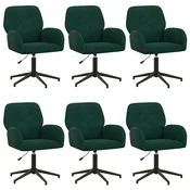 vidaXL vidaXL Vrteči pisarniški stoli 6 kos 54 x 55 x 90 cm Temno zelena, (5000302321)