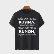 MAFIMI Muška majica Juce sam pio sa Rusima, Crna