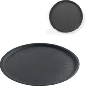 shumee Okrogel nedrseč natakarski pladenj, premer 28 cm - črn