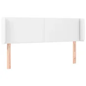 Vidaxl Vzglavje z ušesi belo 147x16x78/88 cm umetno usnje