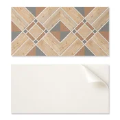 shumee Paket PVC ploščic z vzorcem za dnevno sobo, samolepilne, geometrijski vzorec z lesom, 10x40x20 cm