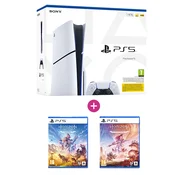 PlayStation 5 (Slim) 1TB + Horizon Zero Dawn Remastered + Horizon: Forbidden West - Complete Edition igralne konzole